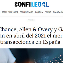 Clifford Chance, Allen & Overy y Garrigues encabezan en abril del 2021 el mercado de transacciones en Espaa